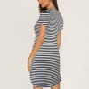 Women's Striped Short Sleeve Wrap Bodycon Ruched Tie Waist Dress Custom Specialized Short Sleeve Wrap Bodycon Ruched Tie Waist Dress