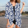 Women's Floral Print Kimono Chiffon Cover Up Custom Personalized Women's Kimono Chiffon Cover Up