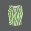Women's Zebra Striped Round Neck Crop Tank Tops Custom Individualized Women's Round Neck Crop Tank Tops