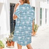 Women's Coconut Tree Print Side Pocket Lapel Button Shirt Dress Custom Personalized Side Pocket Lapel Button Shirt Dress