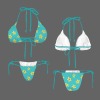 Women's Floral Print Halter String Bikini Set Custom Individualized Women's Halter String Bikini Set