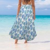 Women's Tropical Print Knotted Long Swimwear Cover up Custom Personalized Women's Long Knot Side Cover Up