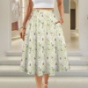 Women's Daisy Print Elastic Waist Pocket Maxi Skirt Custom Personalized Women's Elastic Waist Pocket Maxi Skirt