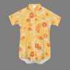 Women's Fruit Print Side Pocket Lapel Button Shirt Dress Custom Personalized Side Pocket Lapel Button Shirt Dress