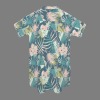 Women's Tropical Print Side Pocket Lapel Button Shirt Dress Custom Personalized Side Pocket Lapel Button Shirt Dress