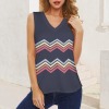 Women's Zigzag Lines V-Neck Sleeveless Tank Tops Custom Individualized Women's V-Neck Sleeveless Tank Tops