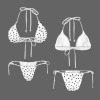 Women's Heart Print Halter String Bikini Set Custom Individualized Women's Halter String Bikini Set