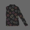 Women's Star Print Turtleneck Slim Long Sleeve T-Shirt Custom Personalized Women's Turtleneck Slim Long Sleeve T-Shirt