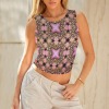 Women's Plain Round Neck Crop Tank Tops Custom Individualized Women's Round Neck Crop Tank Tops