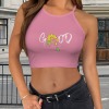 Women's Letter Print Casual Tank Top Custom Personalized Women's Casual Tank Top