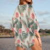Women's Tropical Print Kimono Chiffon Cover Up Custom Personalized Women's Kimono Chiffon Cover Up
