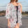 Women's Floral Print Kimono Chiffon Cover Up Custom Personalized Women's Kimono Chiffon Cover Up