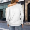 Women's New Year Theme Casual Long Batwing Sleeve Off Shoulder Sweater Custom Personalized Casual Long Batwing Sleeve Off Shoulder Sweater