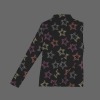 Women's Star Print Turtleneck Slim Long Sleeve T-Shirt Custom Personalized Women's Turtleneck Slim Long Sleeve T-Shirt
