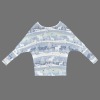 Women's Winter Theme Casual Long Batwing Sleeve Off Shoulder Sweater Custom Personalized Casual Long Batwing Sleeve Off Shoulder Sweater
