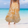 Women's Tropical Print Knotted Long Swimwear Cover up Custom Personalized Women's Long Knot Side Cover Up