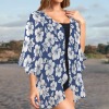 Women's Floral Print Kimono Chiffon Cover Up Custom Personalized Women's Kimono Chiffon Cover Up