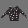 Women's Heart Print Casual Long Batwing Sleeve Off Shoulder Sweater Custom Personalized Casual Long Batwing Sleeve Off Shoulder Sweater