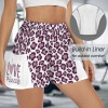 Women's Leopard Print High Waist Side Pockets Sports Shorts Custom Individualized Women's High Waist Side Pockets Sports Shorts