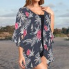 Women's Tropical Print Kimono Chiffon Cover Up Custom Personalized Women's Kimono Chiffon Cover Up