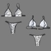 Women's Polka Dot V Neck Triangle Bikini Top & Low Rise String Thong Set Custom Personalized V Neck Triangle Bikini Top & Low Rise String Thong Set