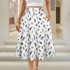 Women's Feather Print Elastic Waist Pocket Maxi Skirt Custom Personalized Women's Elastic Waist Pocket Maxi Skirt