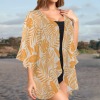 Women's Tropical Print Kimono Chiffon Cover Up Custom Personalized Women's Kimono Chiffon Cover Up