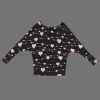 Women's Heart Print Casual Long Batwing Sleeve Off Shoulder Sweater Custom Personalized Casual Long Batwing Sleeve Off Shoulder Sweater