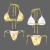 Women's Floral Print Halter String Bikini Set Custom Individualized Women's Halter String Bikini Set