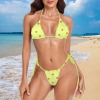 Women's Floral Print Halter String Bikini Set Custom Individualized Women's Halter String Bikini Set