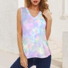 Women's Tie Dye V-Neck Sleeveless Tank Tops Custom Individualized Women's V-Neck Sleeveless Tank Tops