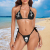 Women's Milk Cow Print Halter String Bikini Set Custom Individualized Women's Halter String Bikini Set